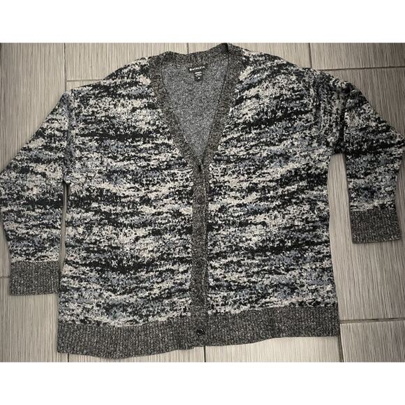 Athleta Women's Westlake Textured Cardigan Sweater Blue/Gray Merino Blend 2X - Picture 1 of 5